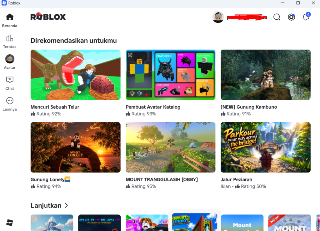 Membuka kembali Roblox setelah menghapus file sementara di Windows 11